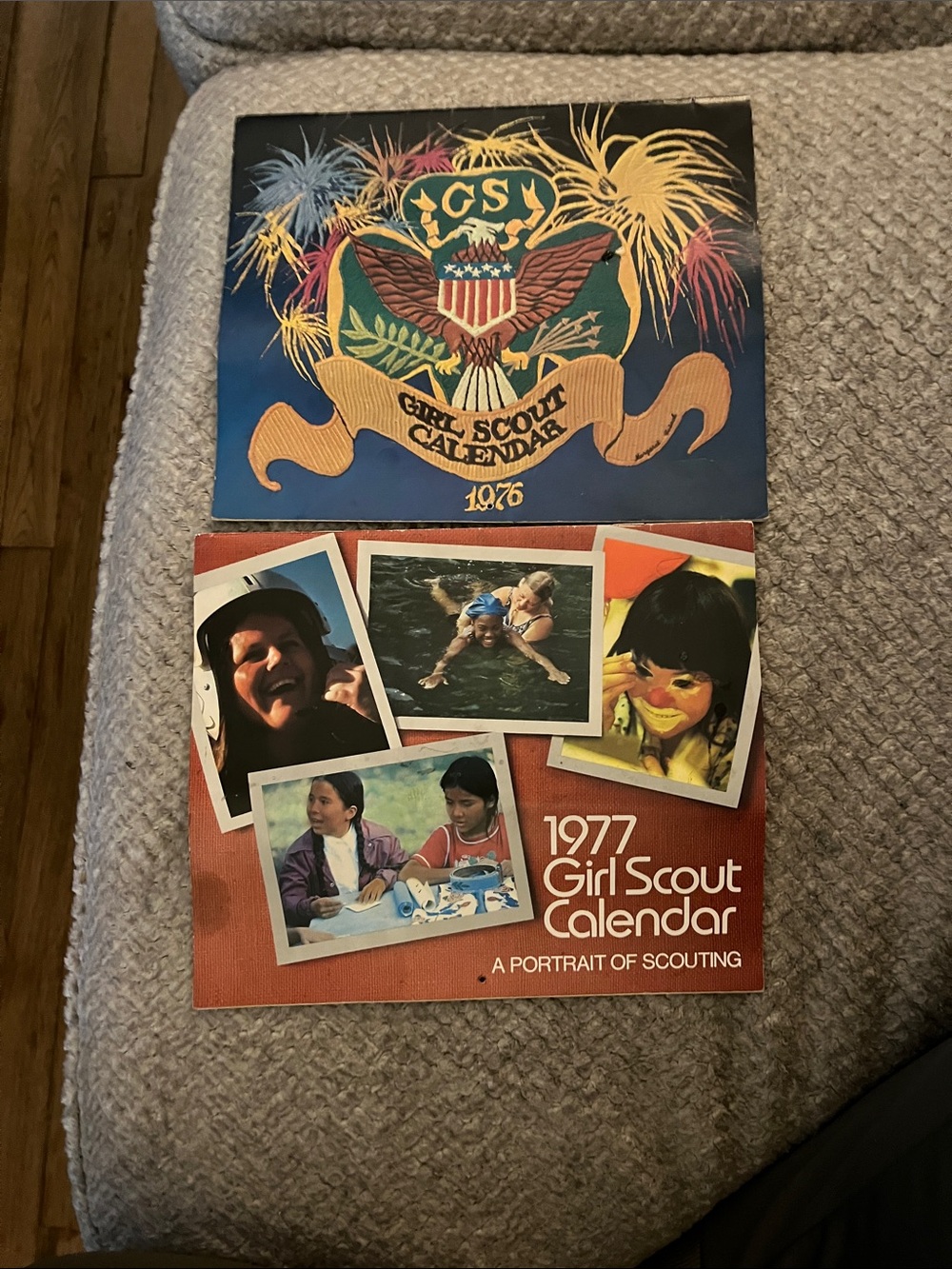 Vintage Girl Scout Calendars - Blue, Red, Yellow, Green, White